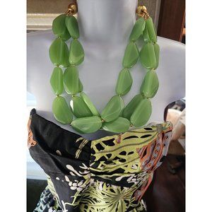JOAN RIVERS Vintage Chunky Faux Water Jade Necklace 11.5 inch adjustible